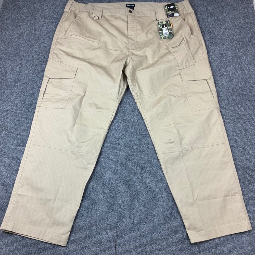 CQR Tactical Pants TLP760 Khaki Ripstop Cargo Mens 46W 30L NWT Duratex Flex
